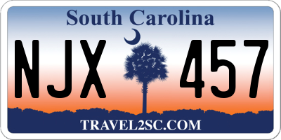 SC license plate NJX457
