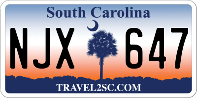 SC license plate NJX647