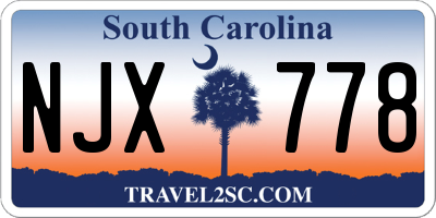 SC license plate NJX778
