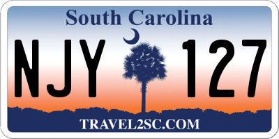 SC license plate NJY127