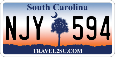 SC license plate NJY594
