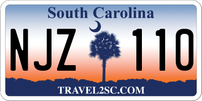 SC license plate NJZ110