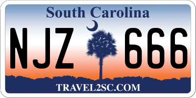 SC license plate NJZ666