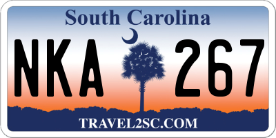 SC license plate NKA267