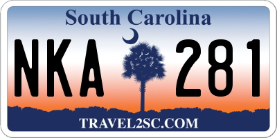 SC license plate NKA281