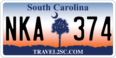 SC license plate NKA374