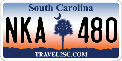 SC license plate NKA480