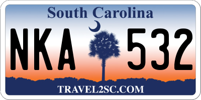 SC license plate NKA532