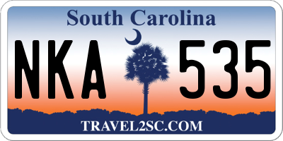 SC license plate NKA535