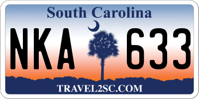 SC license plate NKA633