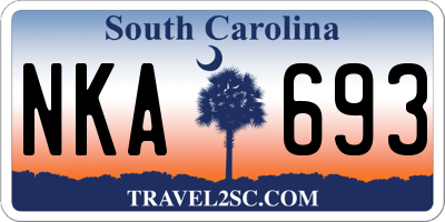 SC license plate NKA693
