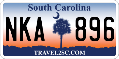 SC license plate NKA896