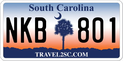 SC license plate NKB801