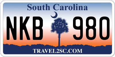 SC license plate NKB980