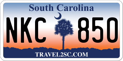 SC license plate NKC850