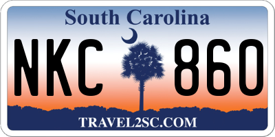SC license plate NKC860