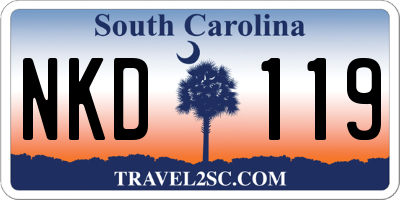 SC license plate NKD119