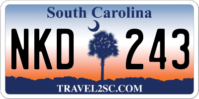 SC license plate NKD243