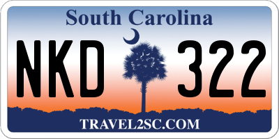 SC license plate NKD322
