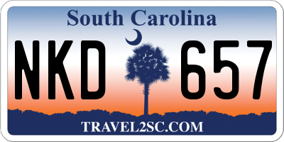 SC license plate NKD657