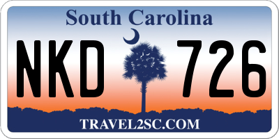 SC license plate NKD726