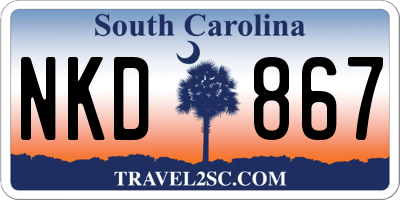 SC license plate NKD867
