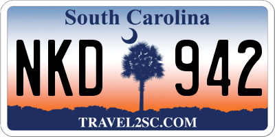 SC license plate NKD942