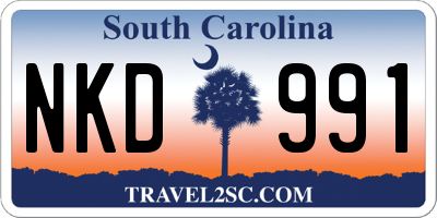 SC license plate NKD991