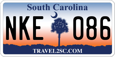 SC license plate NKE086