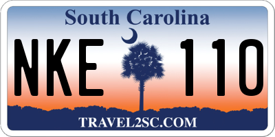 SC license plate NKE110
