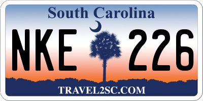 SC license plate NKE226