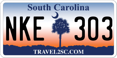 SC license plate NKE303