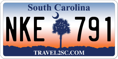 SC license plate NKE791