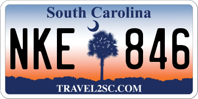 SC license plate NKE846