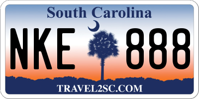 SC license plate NKE888