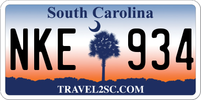 SC license plate NKE934