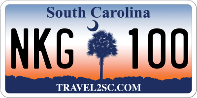 SC license plate NKG100