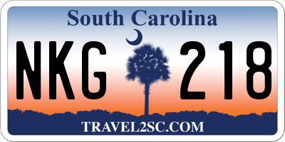 SC license plate NKG218