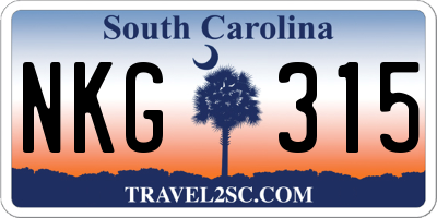 SC license plate NKG315