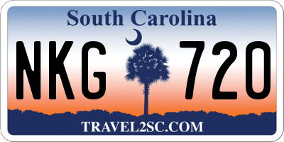 SC license plate NKG720