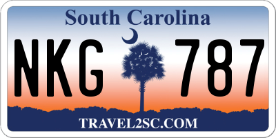 SC license plate NKG787