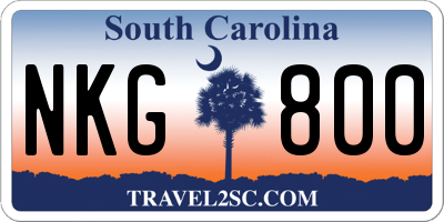 SC license plate NKG800