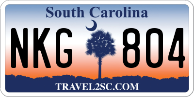 SC license plate NKG804