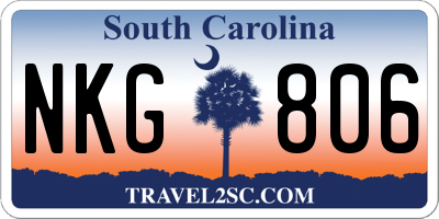 SC license plate NKG806