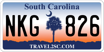SC license plate NKG826