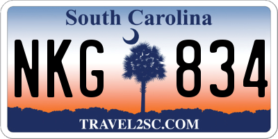SC license plate NKG834