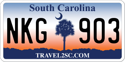SC license plate NKG903