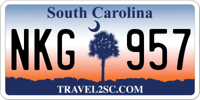 SC license plate NKG957