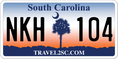 SC license plate NKH104