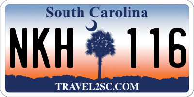 SC license plate NKH116